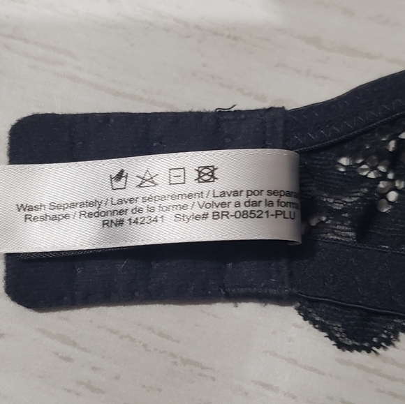 Adore Me Eve Push Up Plunge Bra 38d Romantic Floral Daisies Sheer Mesh Blue - Picture 10 of 10